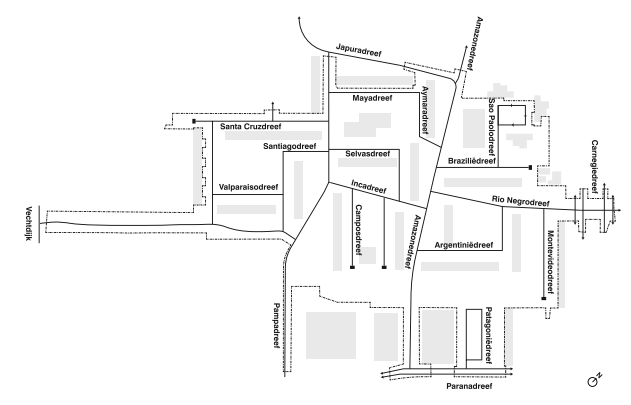 Schematische weergave van het Amazonekwartier