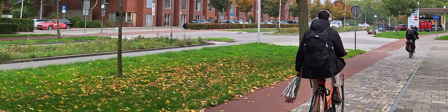 Fietspad Eykmanlaan met fietser