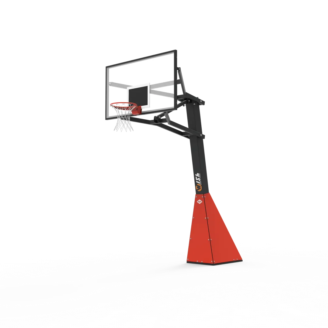 de nieuwe basketbalpaal