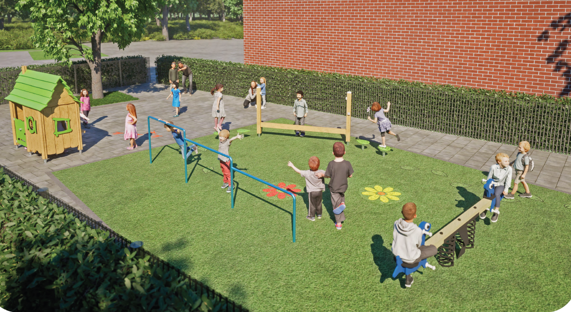 Ontwerp 2: evenwichtsbalk, wipwap, 3 delig duikelrek