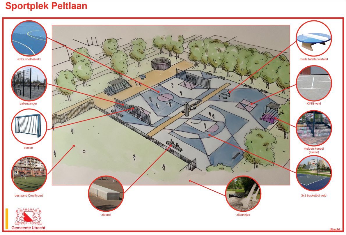 Ontwerp sportplek Peltlaan