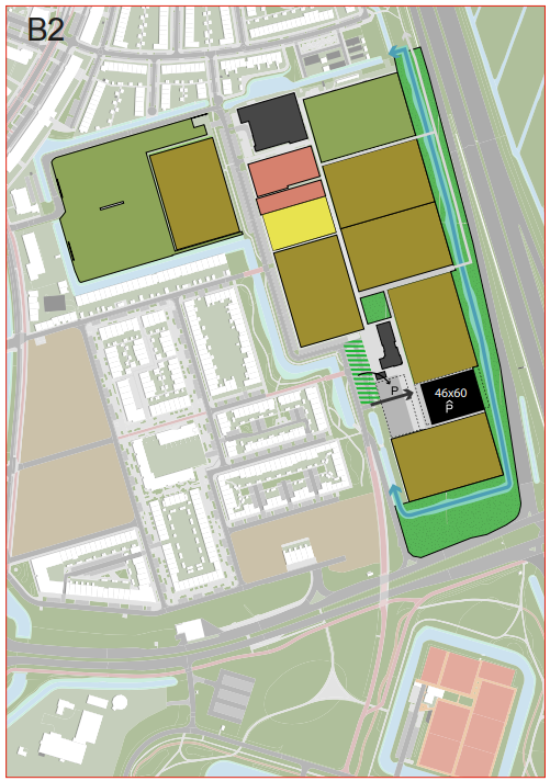 De voorkeursvariant 'B2' uit het locatieonderzoek van 2020